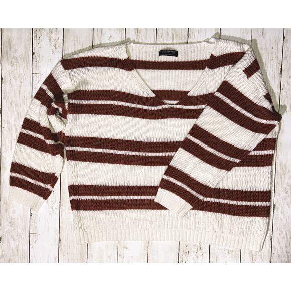 Bloomchic Striped V-Neck Sweater 14/16 - Picture 1 of 8